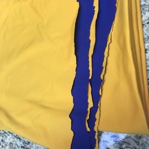 Gold & Royal Blue Two-way Stretch Fabric